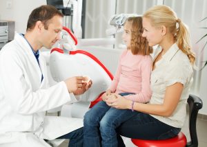 Mother and child at dentist