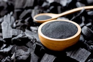 a bowl full of activated charcoal